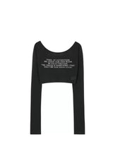 letter printed cropped top