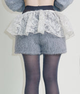 Kina Bendable Angora Fur Micro Shorts (Angora Fur Fabric)