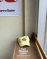 CAT HUMAN LOVE BALL CAP / YELLOW/BROWN