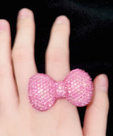 pink ribbon cubic ring