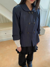 Yukomi Three Quarter Button Nylon Double Jacket