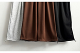 Wenli front, side pin tuck training string wide pants