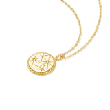 gold starry charm 14k gold plating + 925 silver necklace N065-08G