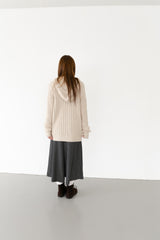 cable knitting hood zip-up(3colors)