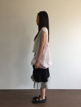Le Shirring Curtain Midi Skirt (2color)