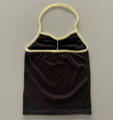 Reki Shirred Bust Polka Dot Halter Neck Sleeveless Top (2 Colors)