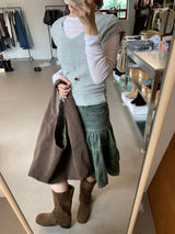 Hopper Suede Shoulder Bag (2color)