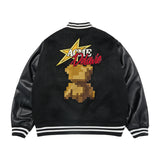 24FW ピクセルベアアートワークバーシティジャケット ブラック