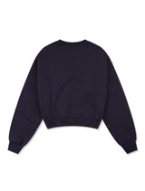 Women's Lees Lees Embossed クロップドスウェットシャツ ネイビー (FCF1TS204W)