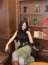 グリーンツリーレースフリルアンバランスドスカート