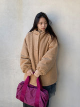 Syasdeulo Quilted Boucle Hood Half Coat Jacket