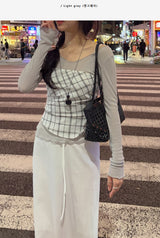 ケビン シースルー Vネック 長袖Tシャツ