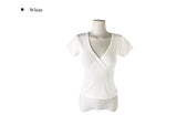 Lorin Deep V-Neck Slim Short Sleeve T-Shirt