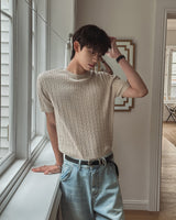 Roel Cable Round Short Sleeve Knit