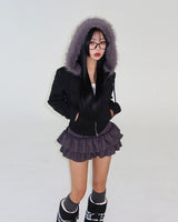 Suede cancan skirt pantskirt