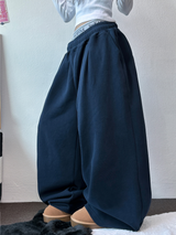 M-XL💙3サイズ💙ピンタックワイドロングパンツ🩶💙🖤🤎4カラー