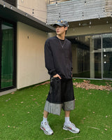 Psel selvage bermuda pants(Black)