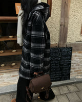 [ORIGINAL] Meter Check Hooded Duffle Coat