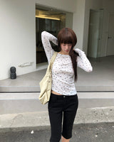 [ORIGINAL] Dot See-through Layered Long-Sleeve T-shirt