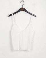 Keyless color combination lace ribbed bustier tank top