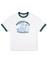 UNISEX オーバーフィットパピーサーフィンリンガーショートスリーブT　グリーン (FCE2TS401M)