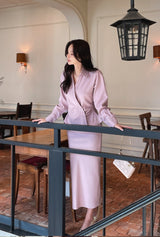 Lumie Banding Slit H-Line Long Skirt