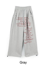 Crew lettering brushed pants