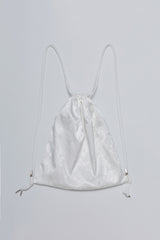 Flower Satin Backpack_White