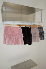 velvet cancan banding mini skirt