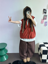 FLEECE-PICKABLE❤HARDY CIRCLE LINE BALLOON LONG SWEAT PANTS🤎🩶🖤3COLOR
