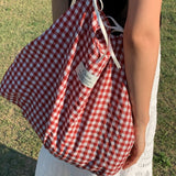 hacey checked ribbon shoulder bag [red]