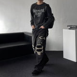 DP807699533145 フレームレタリング長袖Tシャツ
