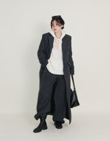 Stutch Solid Wool Long Coat (Lining Fleece-lined)