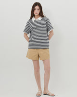 STRIPE LOGO T-SHIRT [GRAY]