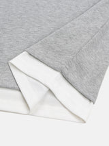 Henley Neck Layered Crop T-Shirt