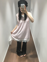 Ets Sheer Henley Neck Sleeveless T-shirt (4color)