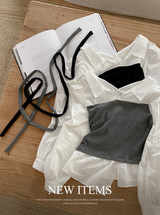 #BYレイヤードビスチェ＆シャツ+ストラップセット (2color)