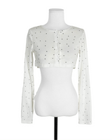 oreo ple big ribbon top + crop cd set