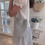 Silver knit bag