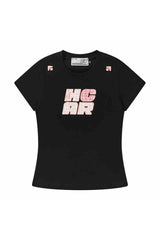 プレイドパッチスリムクロップTシャツ
