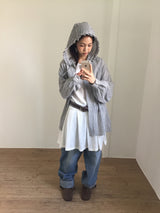 クールフリルパーカーチェックシャツ (2color)