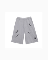 AO cross embroidery Bermuda sweatpants