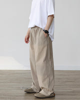 WIT LINEN COTTON WIDE PANTS