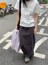 26SS★ [BAONHAUS] ポデンヌ プリント クロップショートスリーブTシャツ