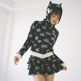 Angel of Star Ruffle Skirt - Navy
