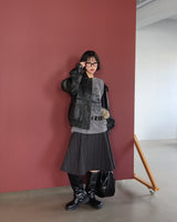 Autumn Stripe Flare Midi Skirt