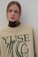 SWEATSHIRT EARTHYUSE NEEDLEWORK - CREAM
