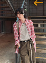 アフターワイドチェックシャツ