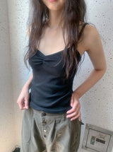 Highla Punching Basic V-Neck Shirring Sleeveless