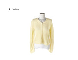 Detting Round V-Neck Knit Cardigan